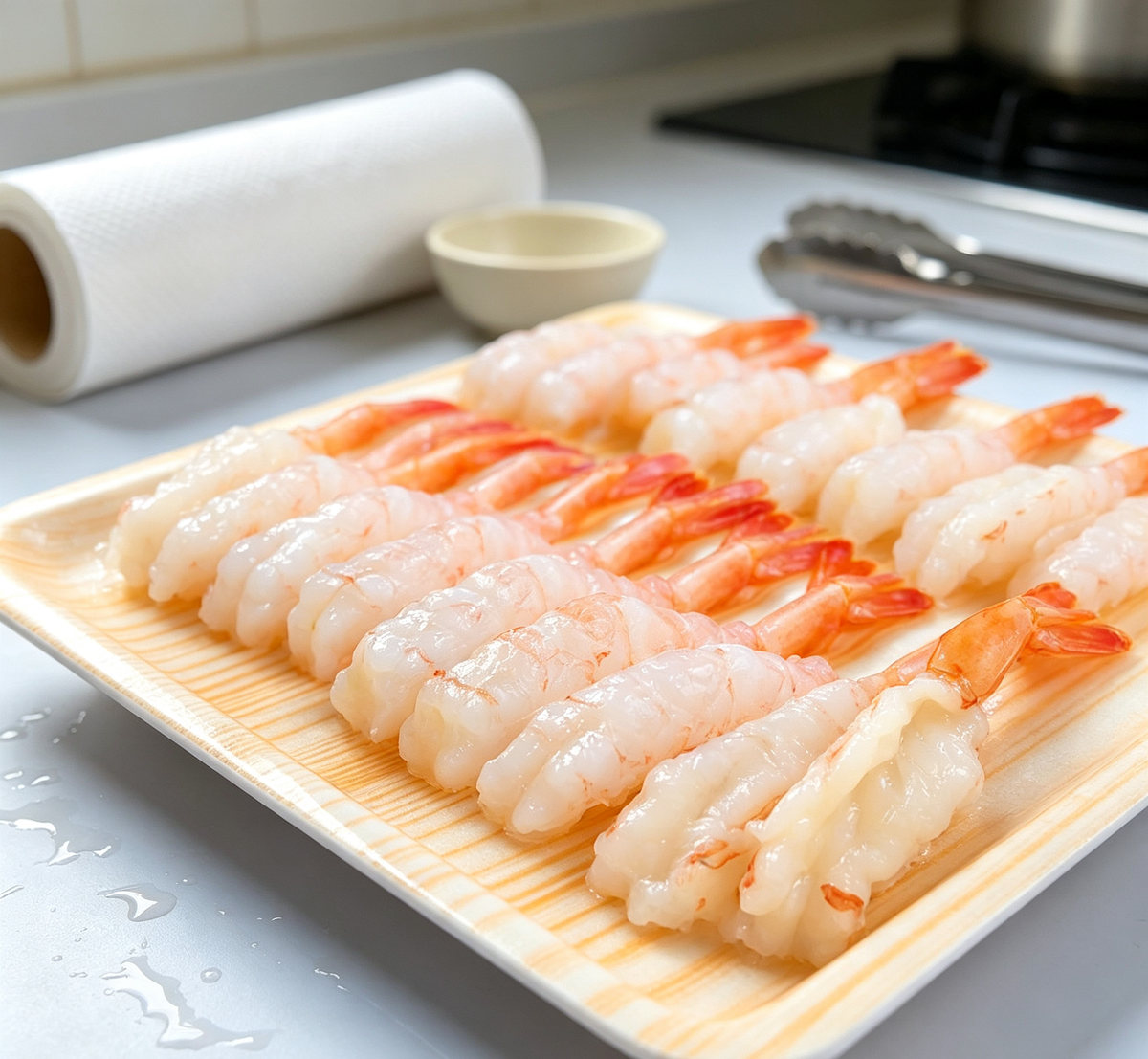 Delicate and Fresh Shrimp Sushi Nigiri